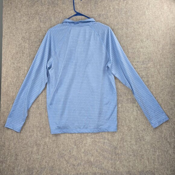 Croft & Barrow Mens Blue Striped Quarter-Zip Pullover Shirt - Picture 2 of 5